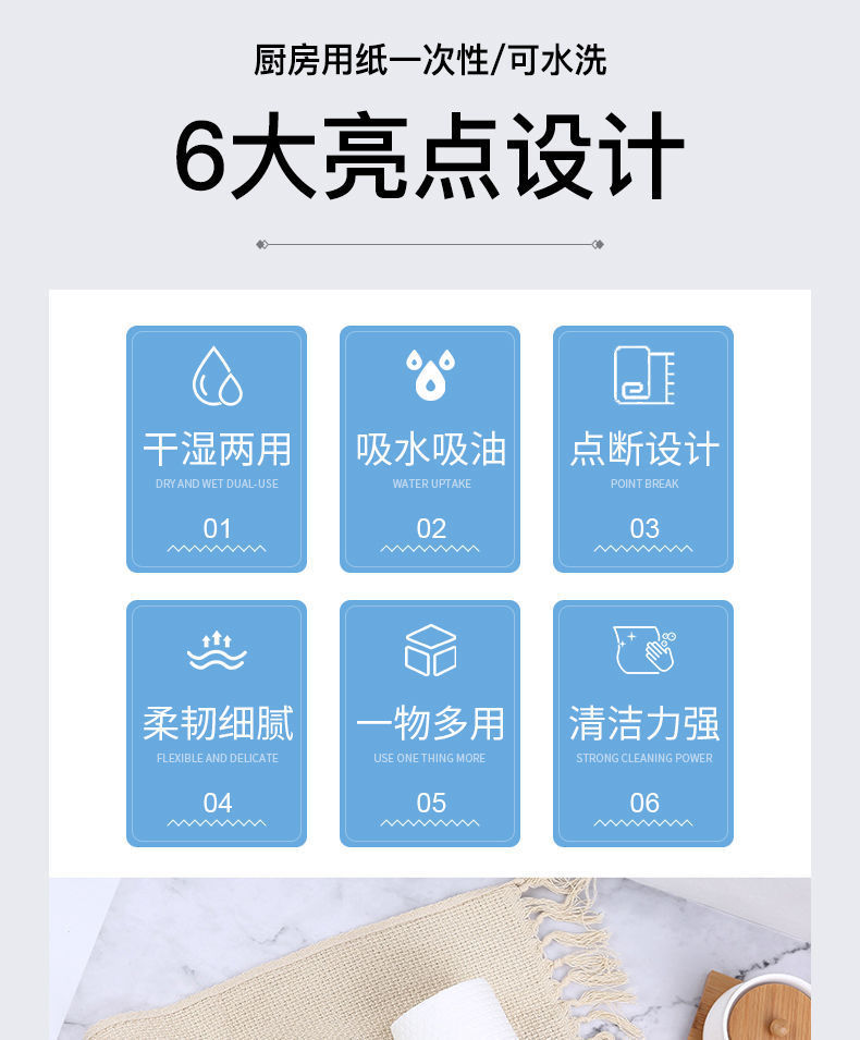 懒人抹布厨房抹布批发干湿两用不掉絮清洁去油纸布一次性洗碗抹布详情1