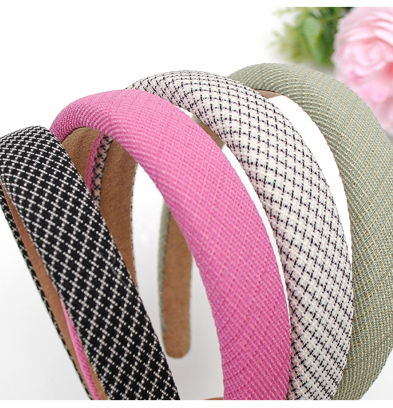 复古法式小香风宽边海绵发箍小方格增高颅顶秋冬外出压发饰头箍女详情12