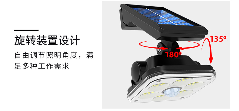 The new integrated 32LED solar wall lamp can rotate 180 degrees and is a human-sensing outdoor courtyard lighting lamp pic 18