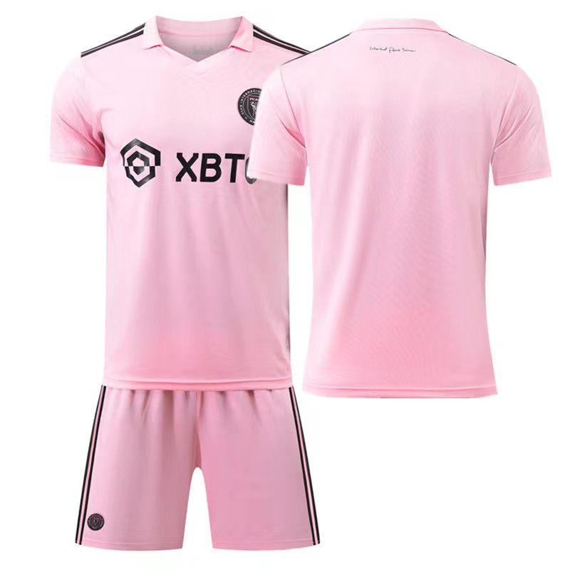 批发迈阿密球衣10号梅西主客场成人童装足球服美职联儿童套装+袜详情4