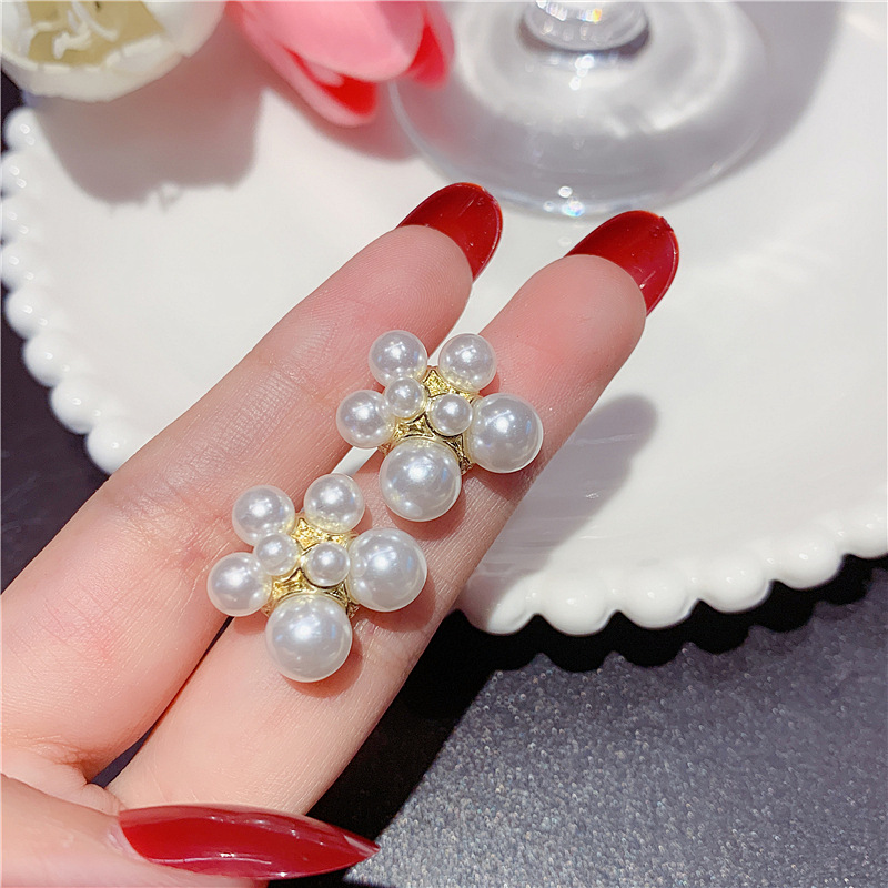 高级感法式复古珍珠不规则耳环精致轻奢小众设计气质简约韩版耳钉详情1