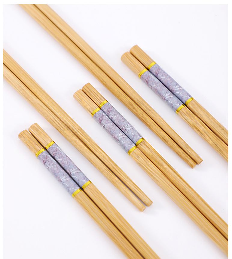 家用印花竹筷创意碳化竹筷日式和风10双吸卡装商超雕刻竹筷子批发详情13