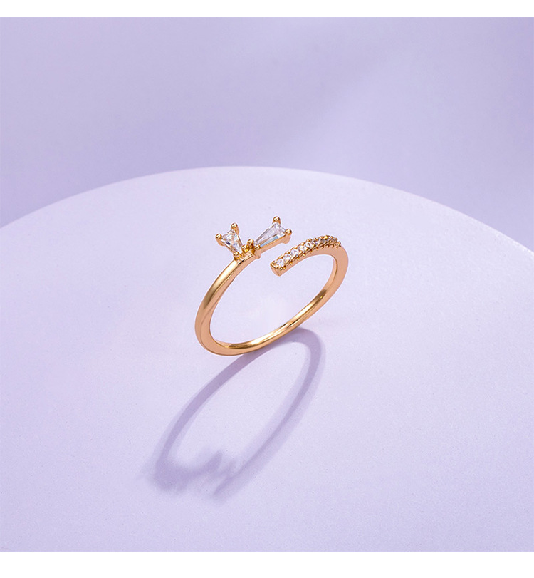 旭平首饰 韩版时尚微镶开口戒指镀白金色厂家直销戒指女A00524454详情5