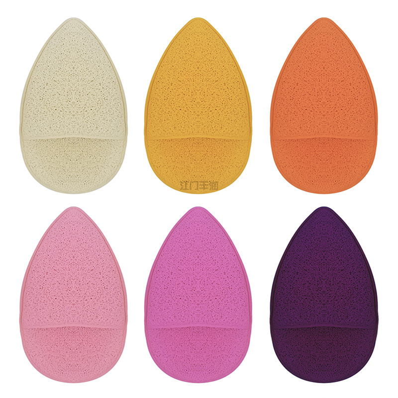 Customized hydrophilic non-latex water-drop gloves, pointed face wash puffs, makeup remover puffs, and polyurethane honeycomb cleansing puffs from the manufacturer pic 3