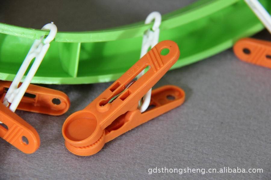 PP塑料晒衣架 20夹圆形晾晒架 晾晒用品袜子毛巾内衣晒衣架详情3