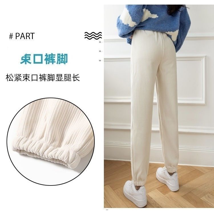 Chenille pantalones de pierna ancha mujer otoño invierno caída sentido nuevo 2022 pantalones de pana mujer slim pierna gruesa mop pants pic 7