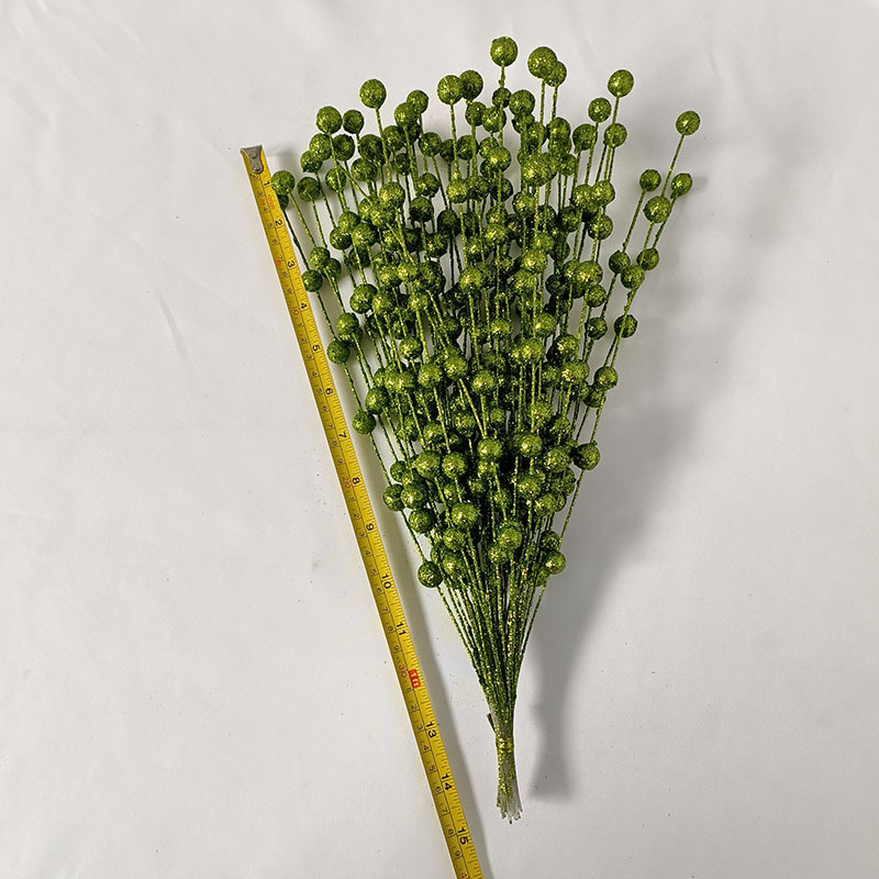 圣诞装饰仿真金粉浆果开心果金粉球把束假花酒店婚庆装饰红果跨境详情13