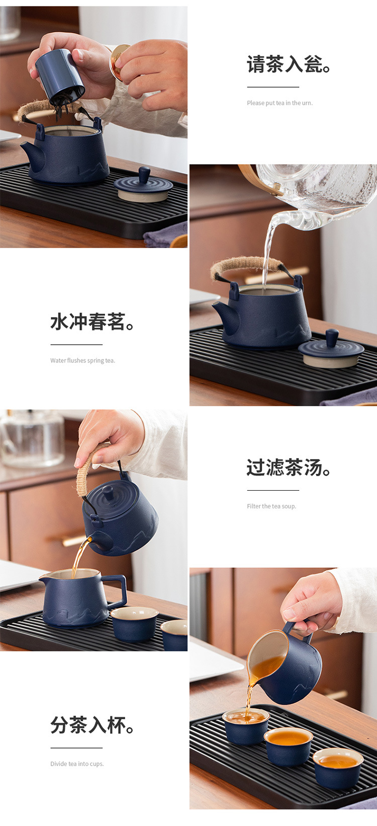 High-end travel tea set, company anniversary celebration souvenirs, business gifts, black pottery Gongfu tea sets pic 16