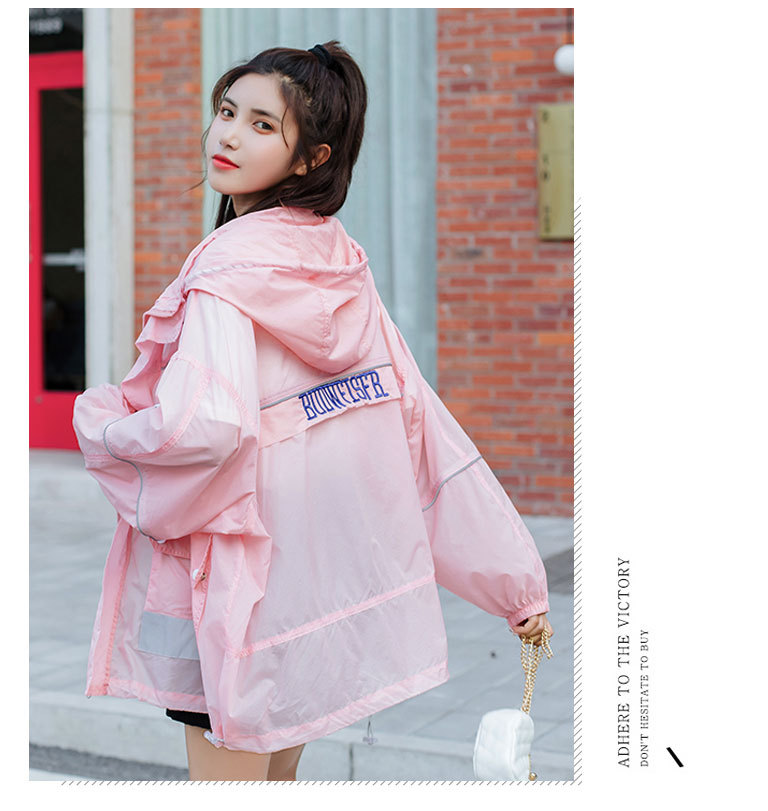 防晒衣服女生夏装2021新款初中高中学生韩版宽松百搭长袖薄款外套详情19