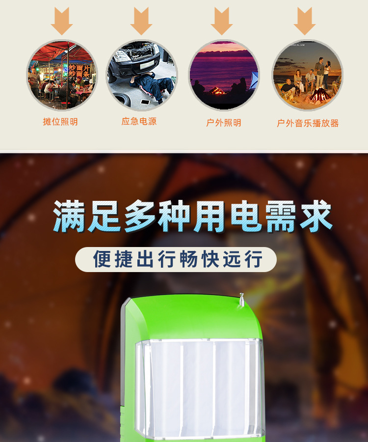 Factory direct sales of solar power generation systems, household small portable DC energy storage charging lighting generators pic 3