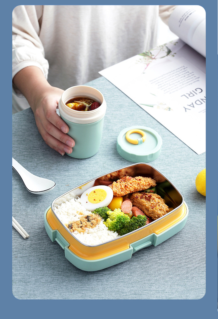 创意INS提环塑料双层水杯 可微波汤杯燕麦杯上班族便携早餐牛奶杯详情4