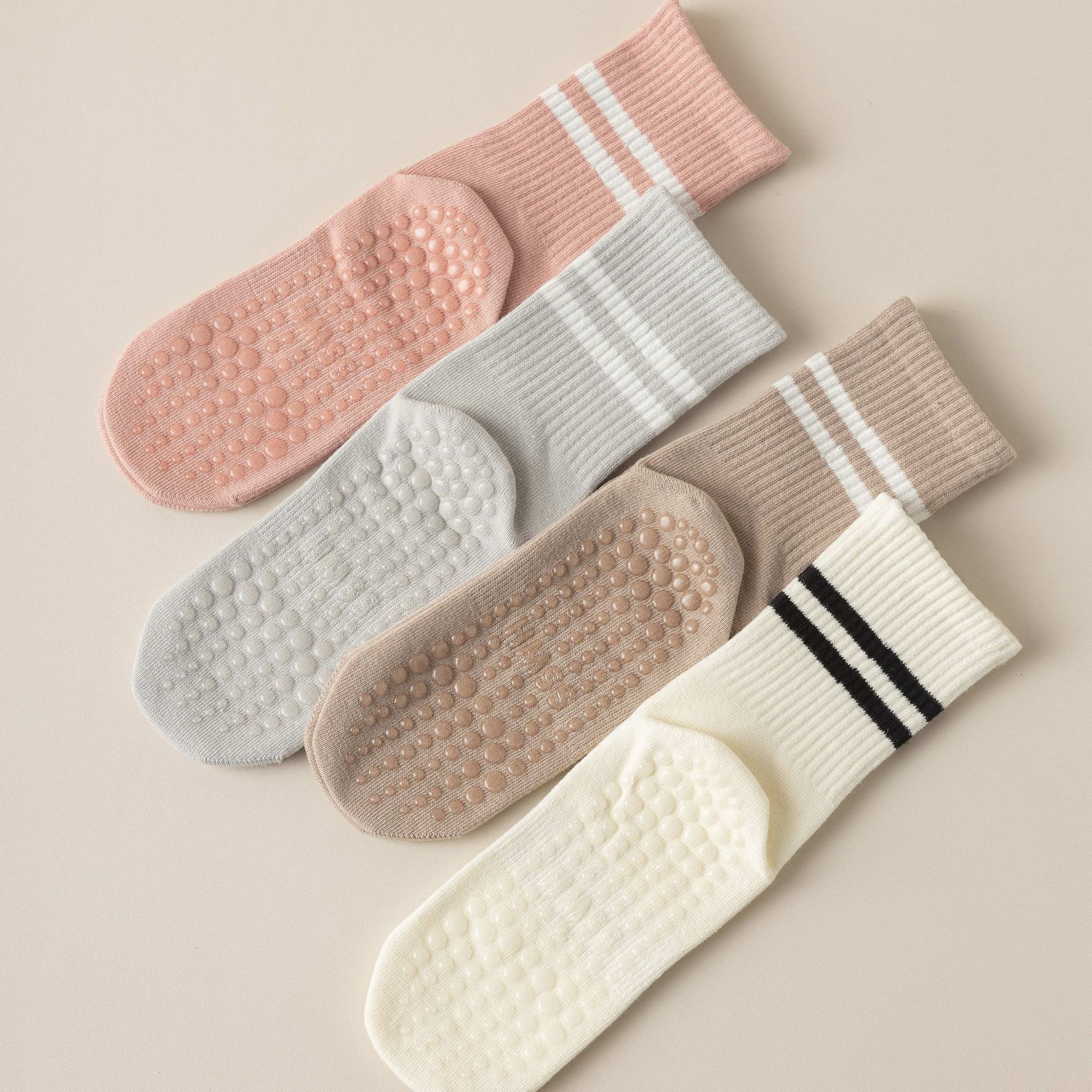 Spring and Autumn new yoga socks, ins style trendy striped color-blocking socks, sweat-absorbing, warm, simple mid-calf cotton socks for women pic 10
