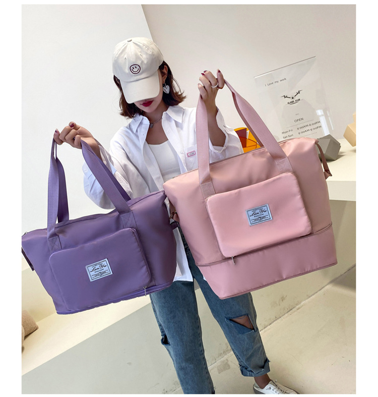 Wholesale dry and wet separation sports hand-held shoulder bags, yoga and fitness bags, folding and storage large-capacity travel bags, LOGO pic 22