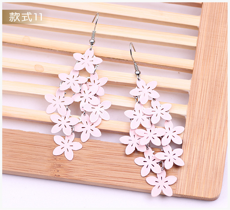 New fashionable and fresh floral color-blocking earrings and pendants, multi-layered eco-friendly tassel earrings and other DIY accessories pic 17