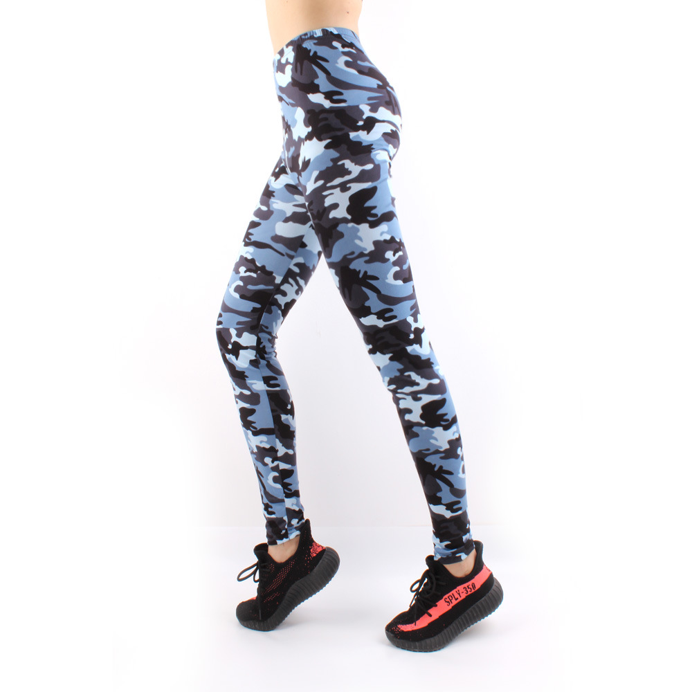 Camouflage leggings, stretch large size camouflage yoga pants, tight nine-inch pants, sports leggings pic 17