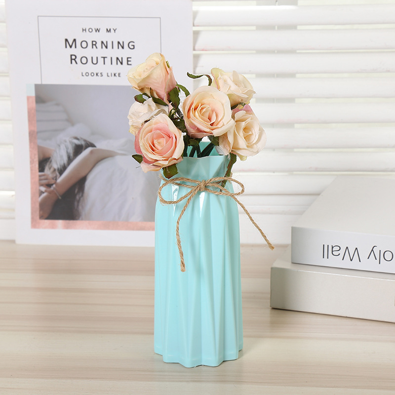Plastic vases, Nordic-style creative living room ornaments, home flower arrangements, pe imitation porcelain dry vases, factory in stock and wholesale pic 6