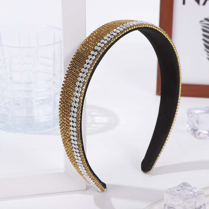 跨境专款镶钻发箍水钻水晶手工黏粘PC底箍内齿防滑批发详情4