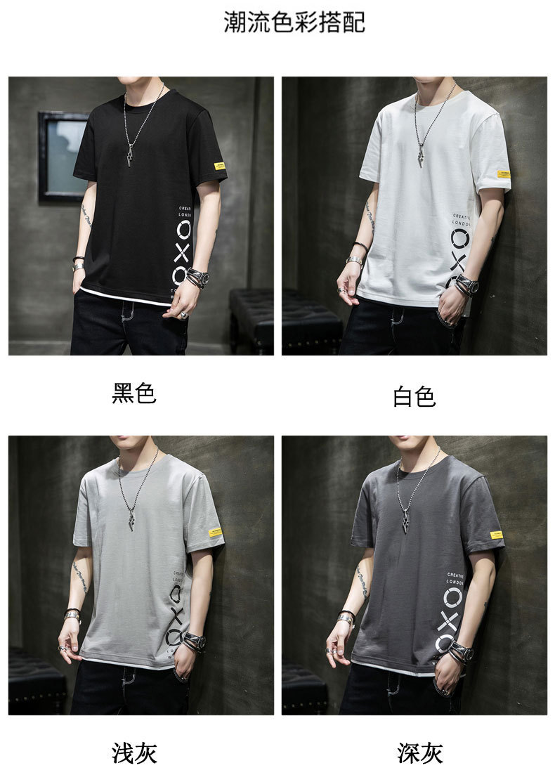 Short-sleeved T-shirt for men, Korean style, summer loose cotton T-shirt, cross-border new style, student bottom layer, half-sleeved shirt pic 27