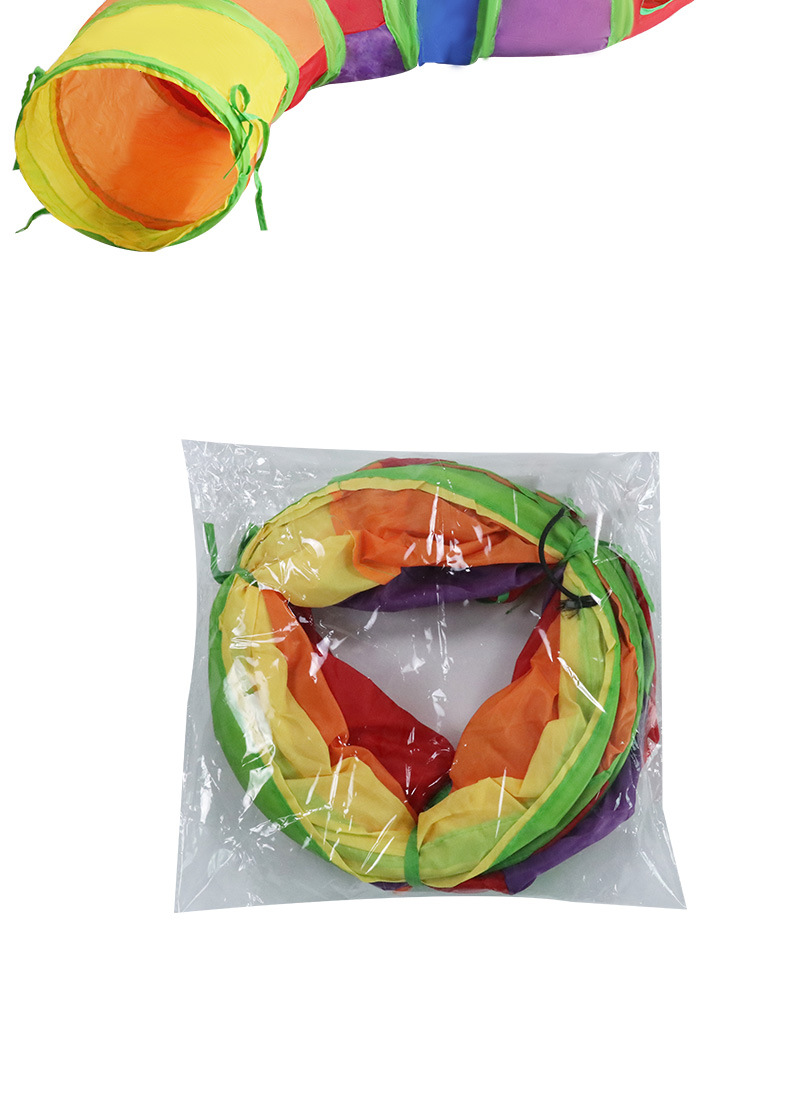 Amazon's new Rainbow S-shaped cat tunnel, a self-entertaining and educational cat toy, is a foldable cat tunnel pic 9