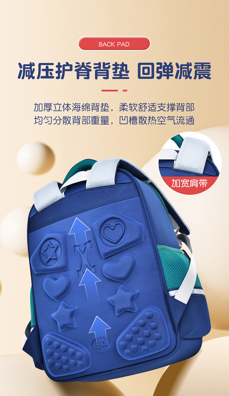 新款托比熊小学生书包1至6年级男女儿童双肩包耐磨减负大容量印字详情6