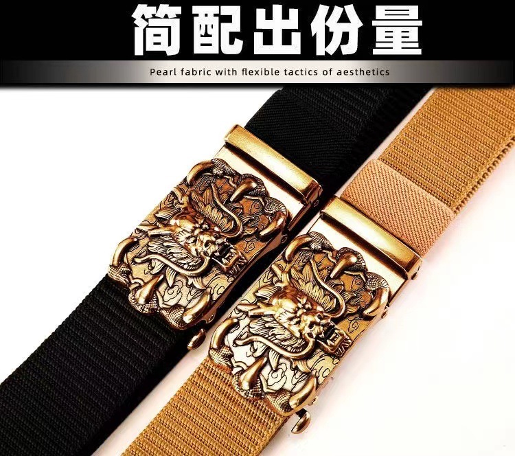无牙自动扣扣头高端锌合金材质尼龙带卡扣皮带头龙头腰带头全卡槽详情1
