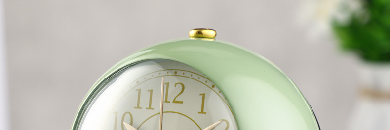 跨境热卖 创意闹钟圆环底座复古床头座钟静音带夜灯学生风闹钟详情15