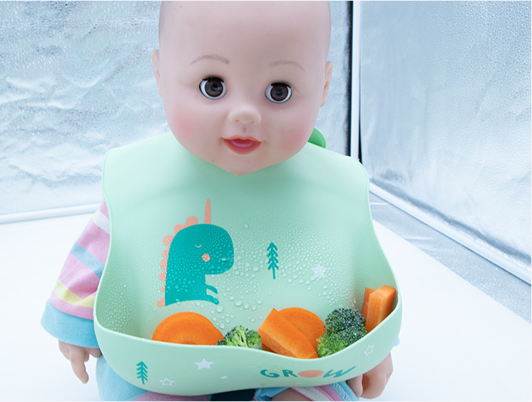 3D New animal cartoon series silicone bibs, baby food bibs, waterproof silicone bibs for babies to eat pic 4