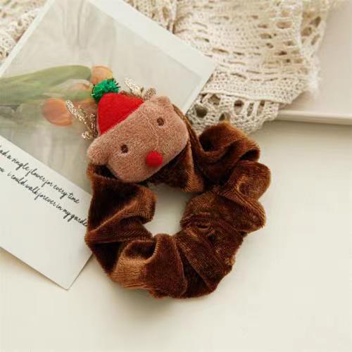 Christmas headwear: Plush elk large intestine hair band, cute deer meatball hair rope, holiday decoration props, hair accessories pic 6
