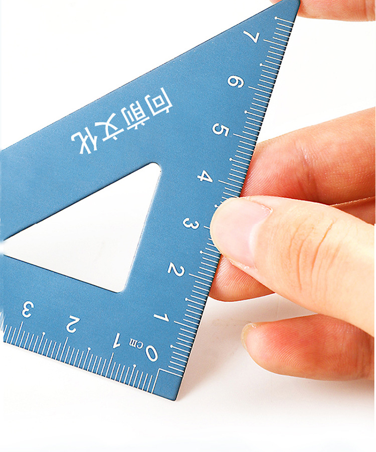 Wholesale of rulers, aluminum alloy set rulers, four-piece set rulers for examination and drawing, laser-engraved rulers, metal rulers, set squares pic 35