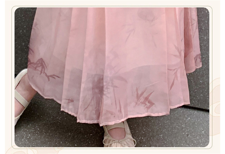 女童套裙2024新款中大童洋气国风刺绣汉服夏季短袖马面裙两件套详情26