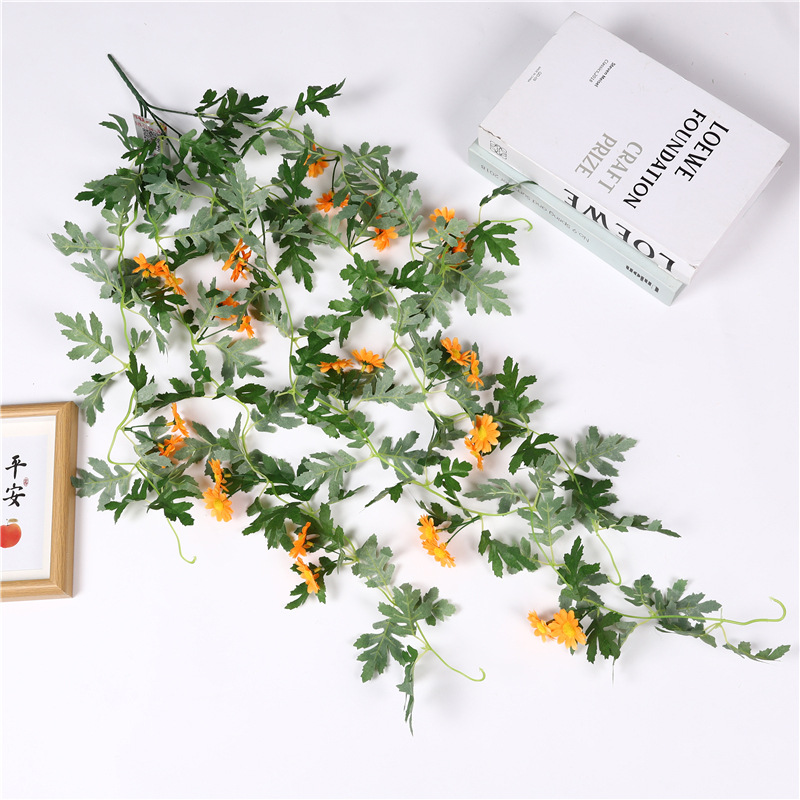 Artificial plants, leafy green plants, vines, green vines, wall-hung plastic artificial flowers, wedding interior decoration sunflowers pic 29