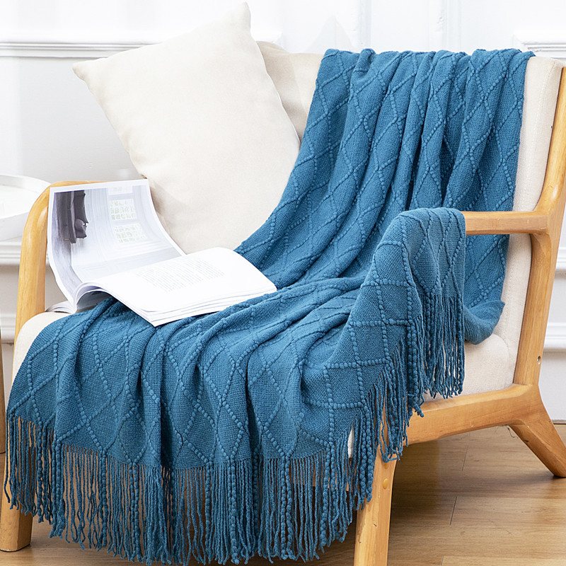 Blanket, sofa blanket, office leisure nap, air-conditioned nap blanket, bed end blanket, knitted blanket, small woolen blanket pic 12