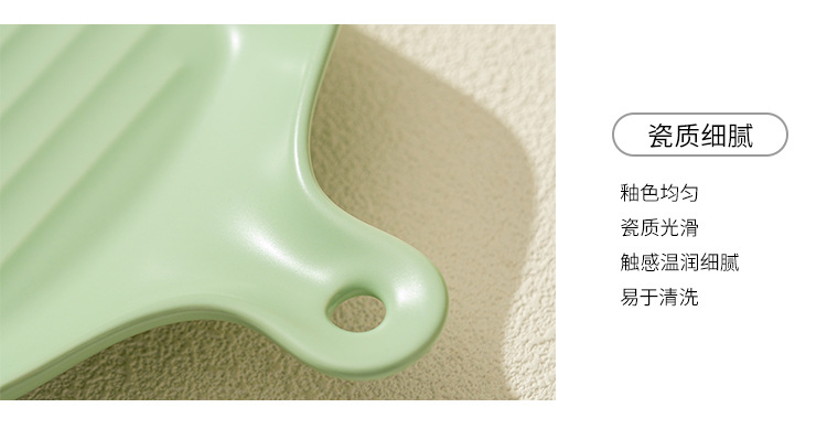 奶油风带手柄陶瓷盘高颜值小清新家用陶瓷餐具烤箱烤盘可爱早餐盘详情15