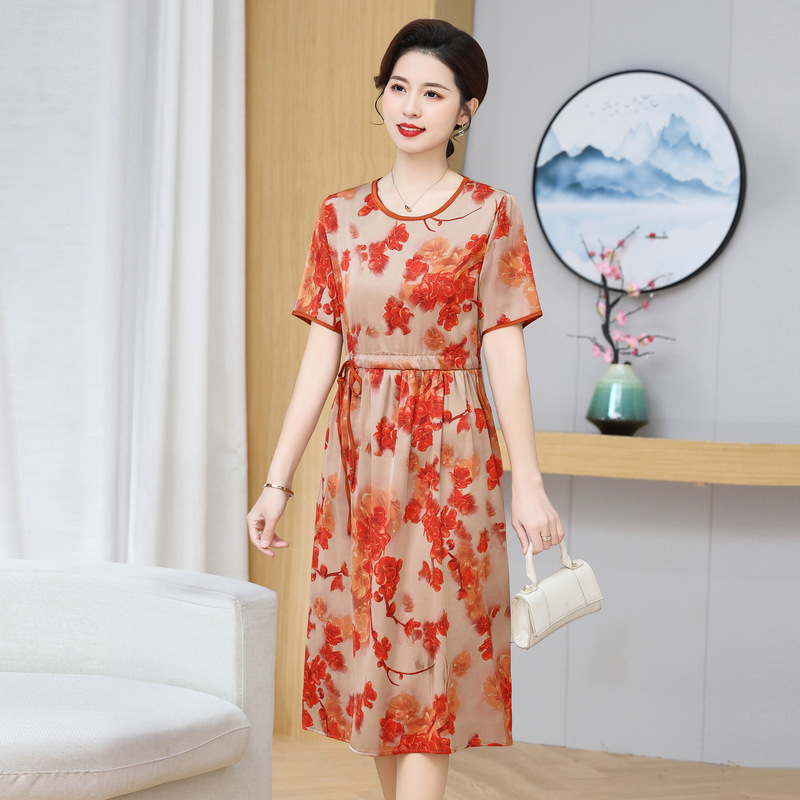 中腰妈妈裤子女春秋2024新款休闲垂感长裤中年休闲裤春中老年女裤详情20