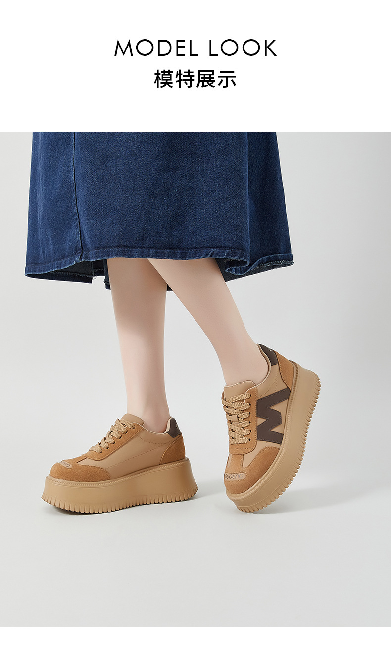 小个子港风厚底增高松糕鞋女2024秋冬新款休闲鞋百搭复古圆头真皮详情4