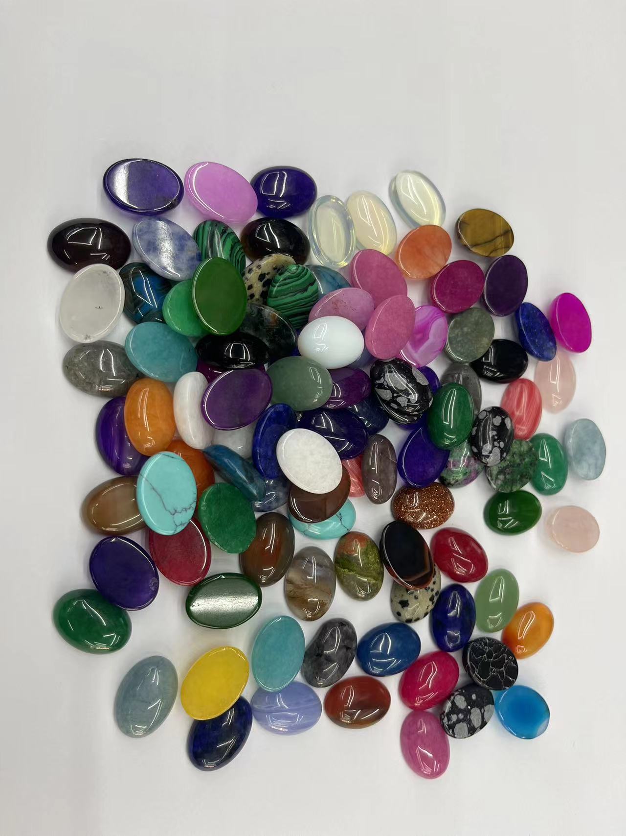10x14，13x18mm 混色戒面天然石椭圆形DIY饰品裸石配件天然石戒面天然石饰品配件详情2