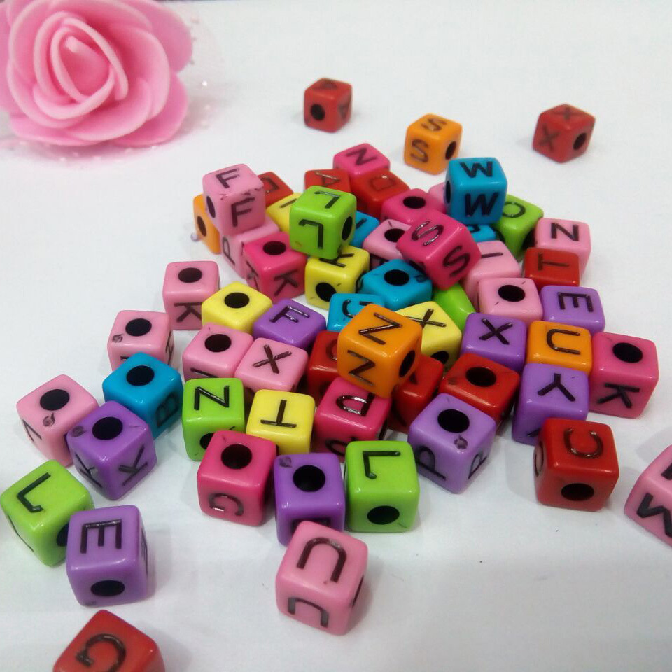 diy heart-shaped jewelry accessories, letter beads, electroplated plastic beads, pearl-like acrylic beads, hand-strung beads pic 6