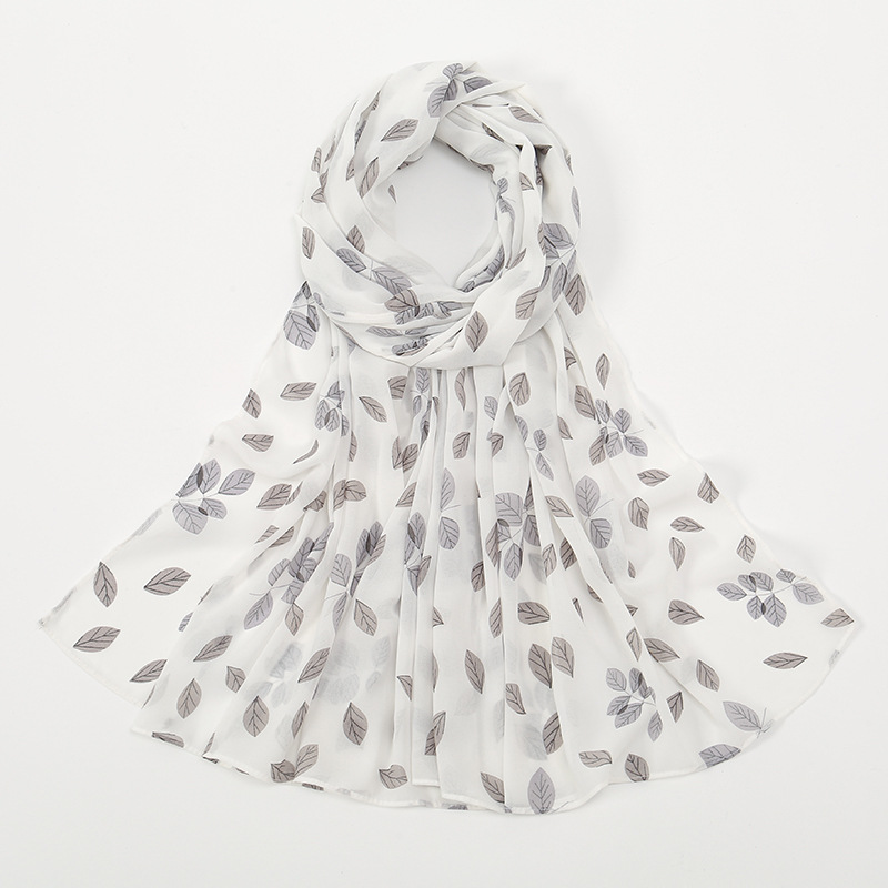 马来西亚新款女士包头长巾小碎花珍珠雪纺防晒披肩穆斯林包头纱巾详情28