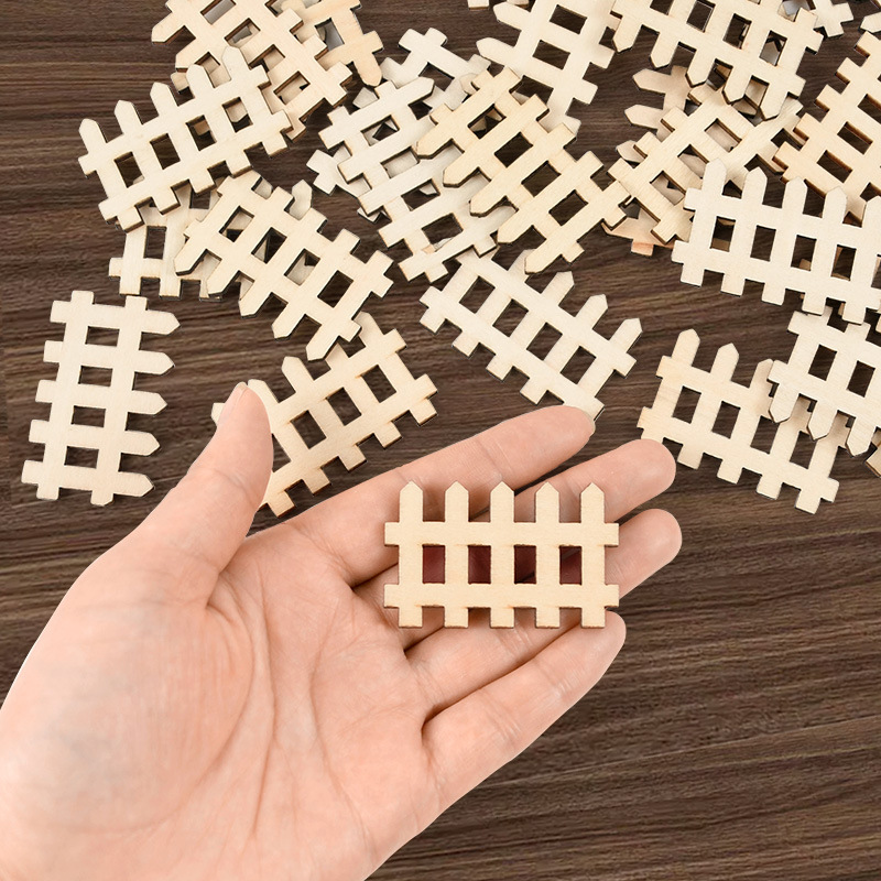 50 yuan per pack, factory direct sales of wooden blank mini wooden fence, dollhouse garden decoration fence handicrafts pic 6