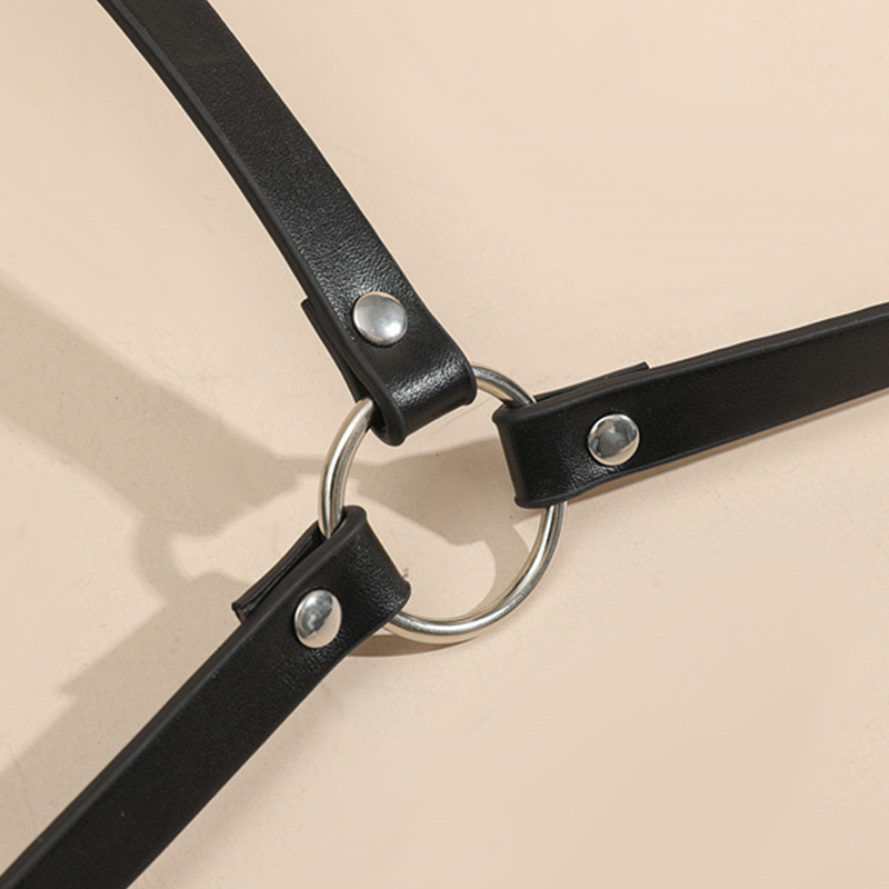 Punk street style backpack, waist seal, trendy women's fashion, double-shoulder halter decoration, dress, shirt, motorcycle vest, worn outside pic 4