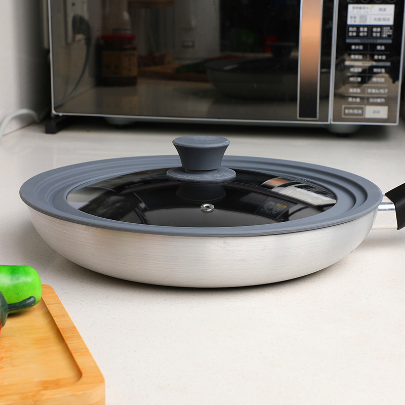 New factory-customized silicone pot lid for household use, multi-functional grey heat-resistant and anti-overflow pot lid, tempered glass pot lid pic 13