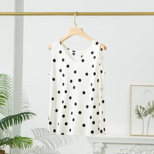 真丝t恤女无袖v领女式桑蚕丝背心女内搭春夏套头纯色上衣批发代发详情9