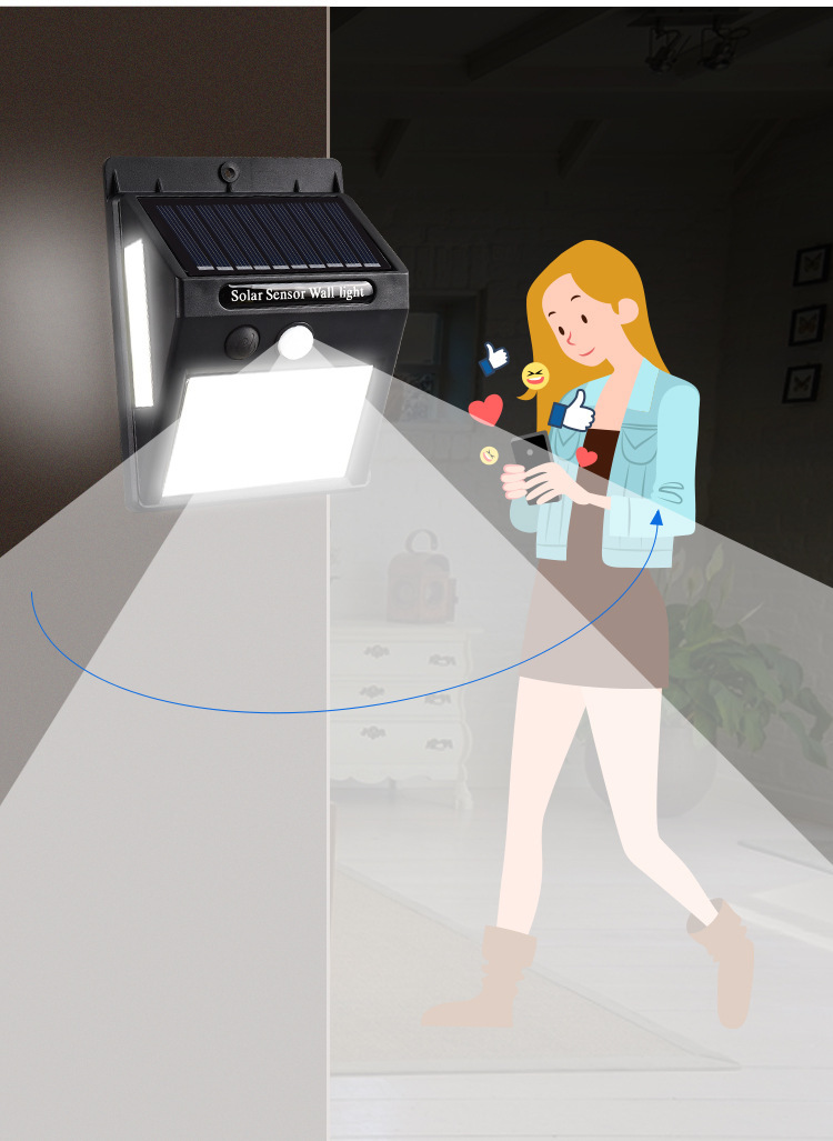 Solar wall lamps, human-sensing outdoor waterproof landscape garden lamps, garden fence lighting street lamps pic 4