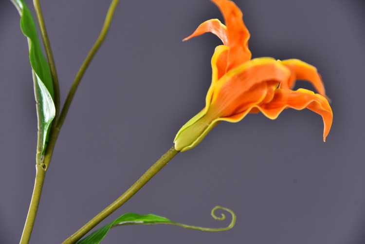 Lanjin artificial Plant Long Branch 3-head Jialan Flame Lily, high-end artificial flower, artificial flower, artificial flame lily, strange lily, home decoration pic 40