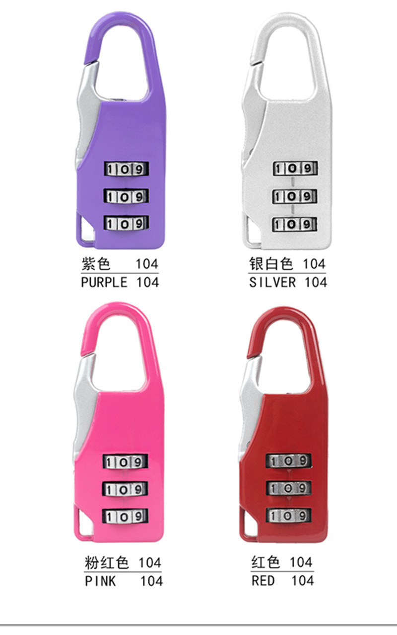 Factory direct sales of digital password lock, safety backpack, zipper padlock, zinc alloy mini password padlock pic 2