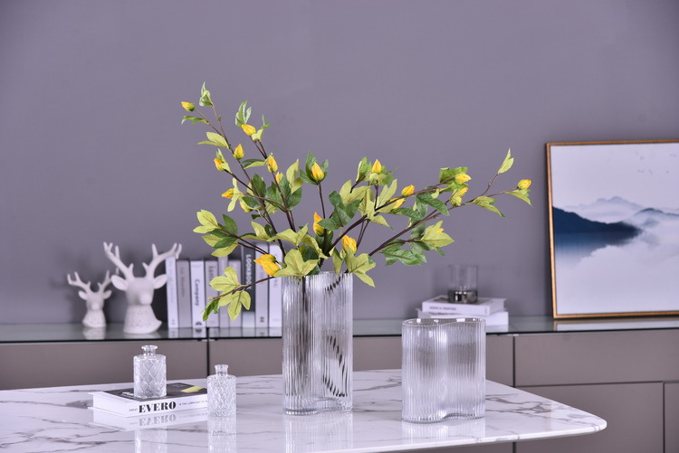 Factory direct sales of artificial hibiscus, modern and simple living room and hotel floor-standing artificial flowers wholesale, artificial roselle pic 23