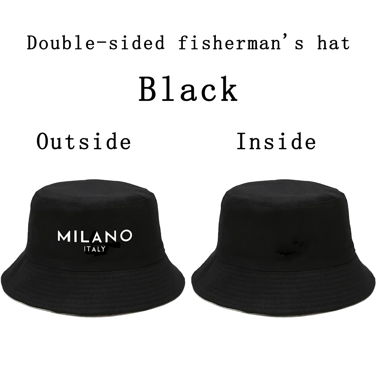 The new MLANO lettered fisherman's hat is simple, versatile and fashionable. It's a basin hat for men and women to go out in spring and summer. It's a double basin hat pic 10