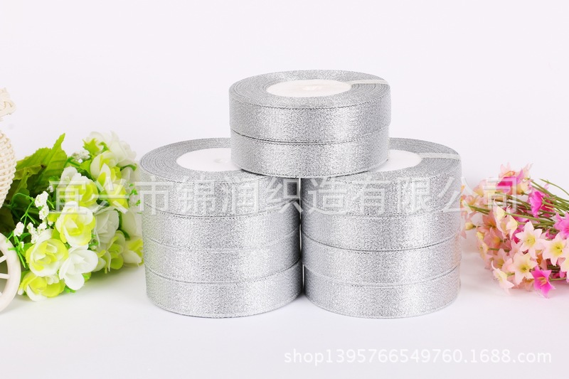 We offer 5-inch 1.5cm gold and silver onion ribbons for flower gift boxes in stock for wholesale pic 8