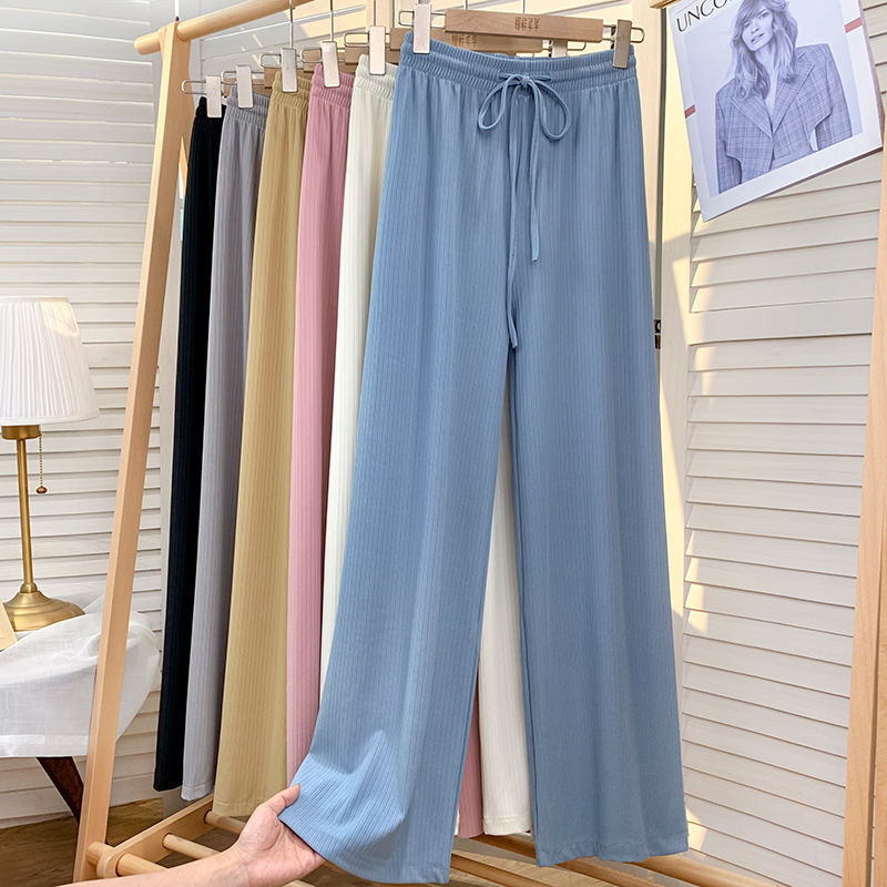 Autumn wide-leg pants for women, spring and autumn pleated laid-back style floor-length pants, casual pants, loose and long pants pic 7
