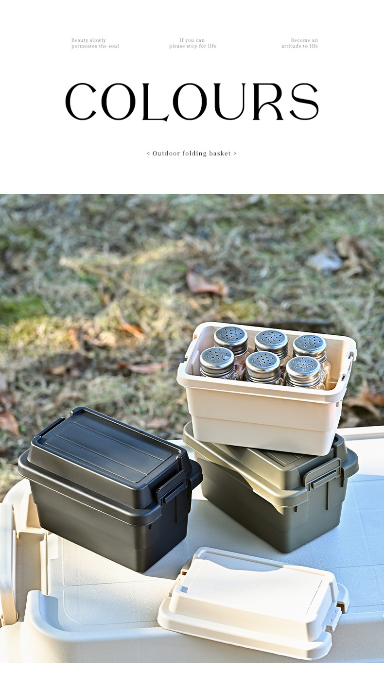 Camping seasoning bottle storage box, mini small storage box, outdoor desktop multi-functional storage box, miscellaneous bucket pic 16